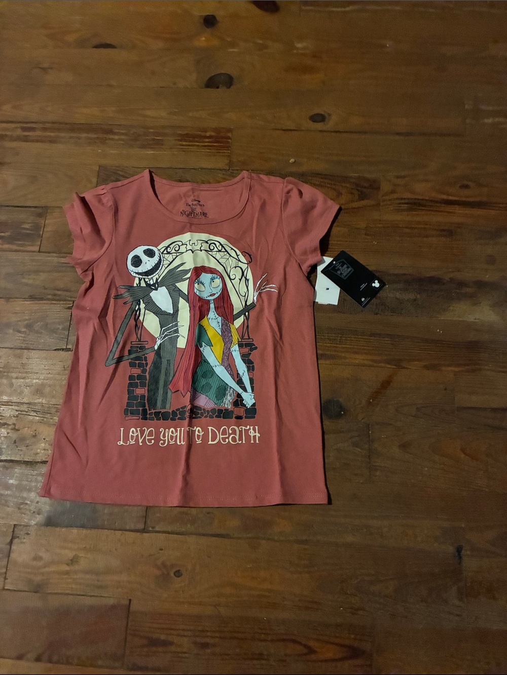 Disney Girls' The Nightmare Before Christmas Coral Pink Tee